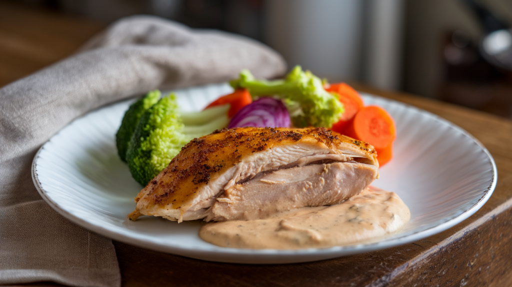 Kipfilet met MonChou en Mosterd in een Pakketje kipfilet met monchou en mosterd