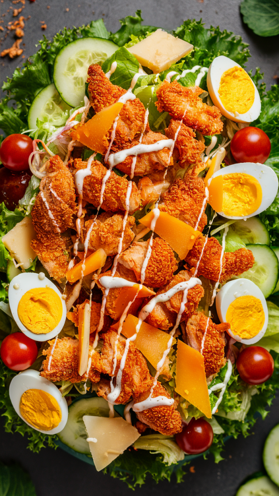 Koolhydraatarme Salade met Crunchy Kip crunchy kip