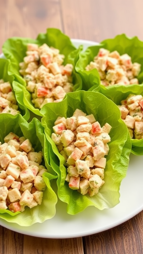 20 Heerlijke Koolhydraatarme Lunch Recepten die je moet proberen Tuna salad served in fresh lettuce cups
