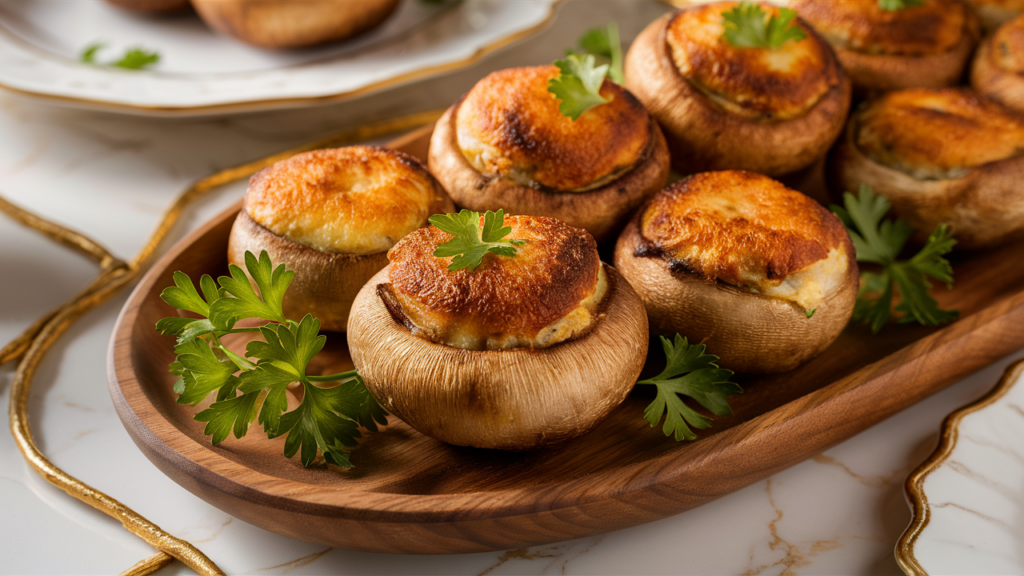 Koolhydraatarme Gevulde Champignons met Roomkaas uit de oven