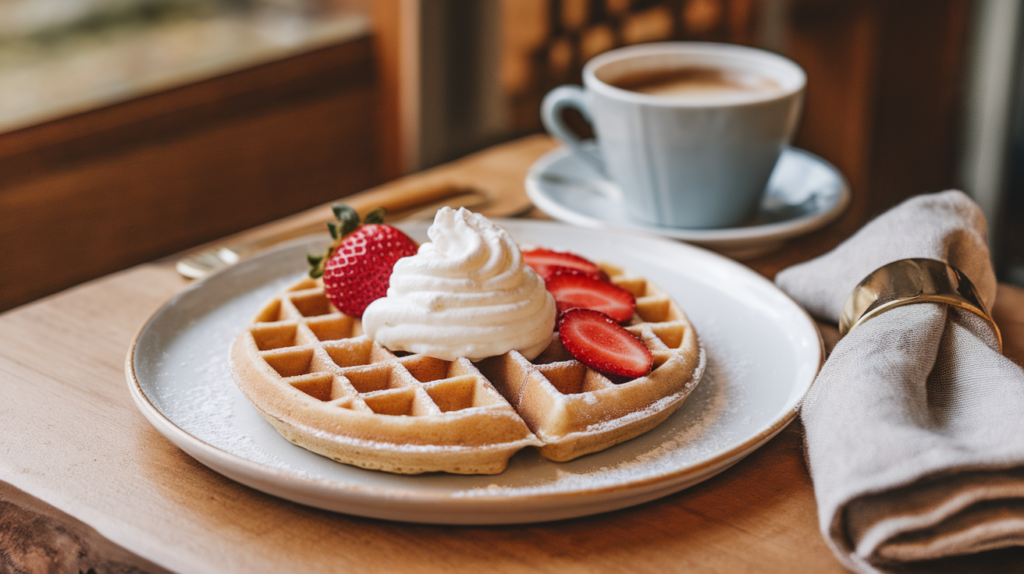 kokosmeelwafels met slagroom