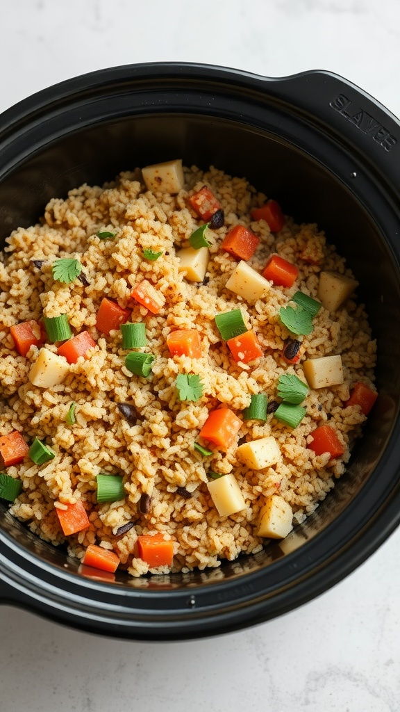 Koolhydraatarm bulgur gerecht met groenten en specerijen. Koolhydraatarme Slowcooker Recepten